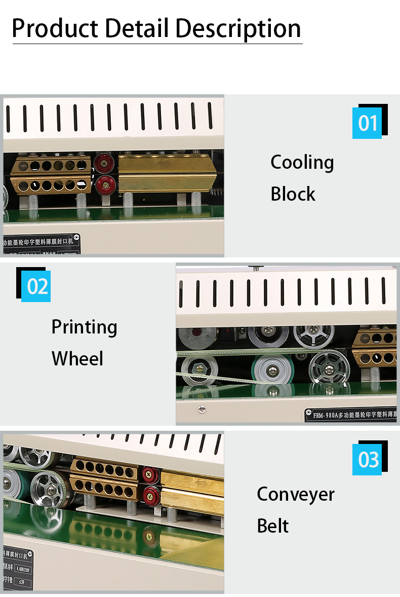 DUOQI FR-980 Ink-Wheel Automatic Plastic Bag Shrink Sleeve Seaming Machine with Sealing