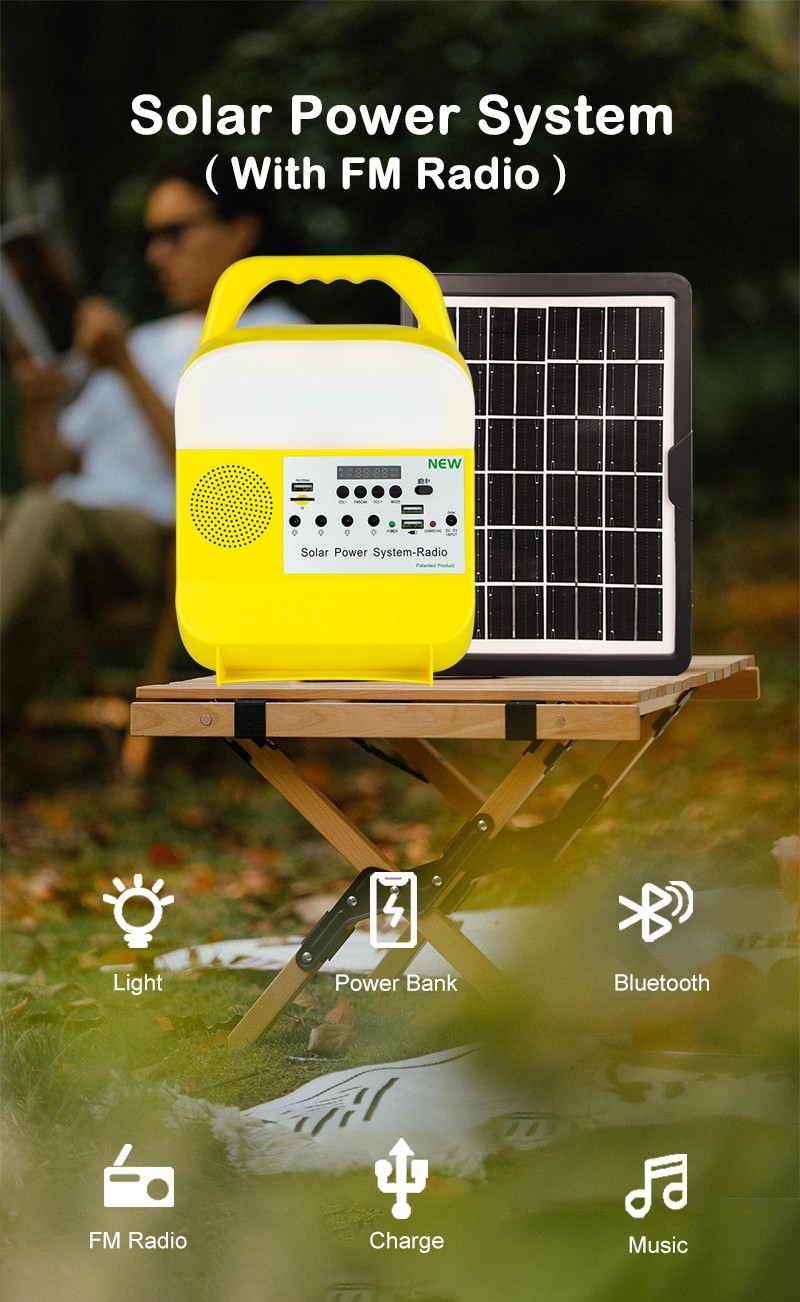 5W Complete Off Grid Solar Portable Led Lighting For Home Energy Generating