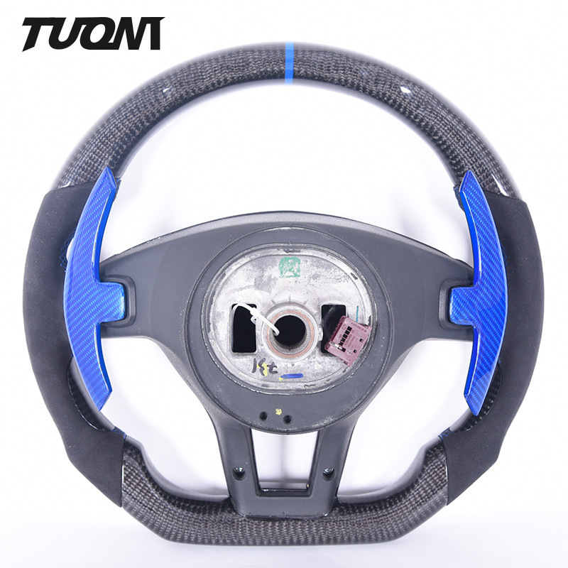 350mm Mercedes Amg Steering Wheel W212 Blue Paddles High Gloss