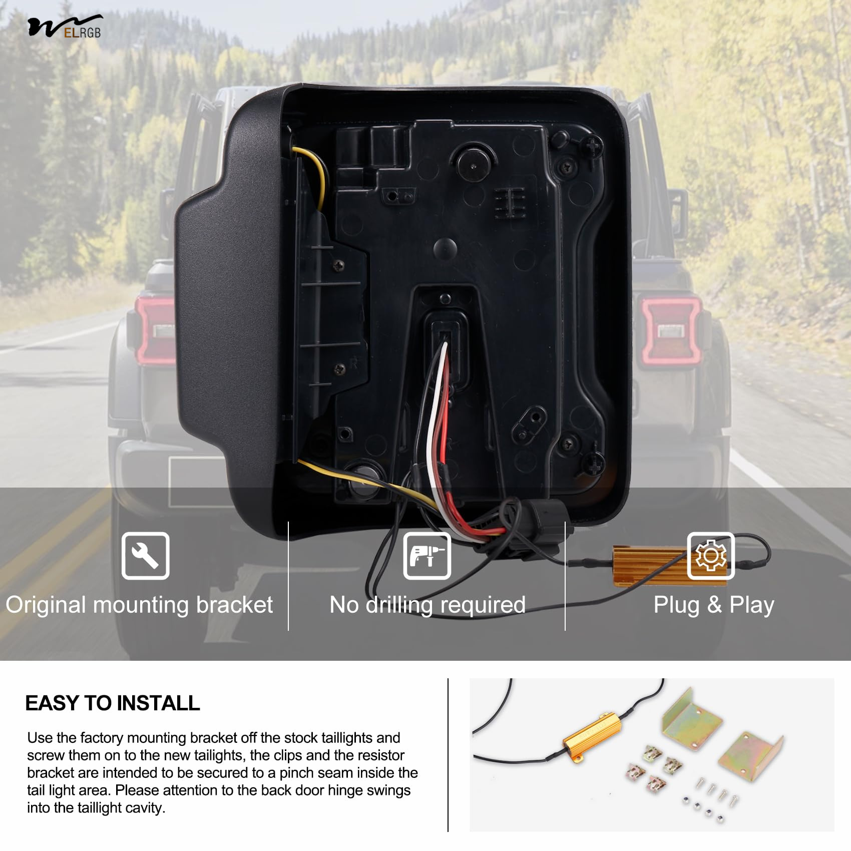Tail Lights Waterproof Class Waterproof Black Housing Smoke Lens 1Pair LED Accessories