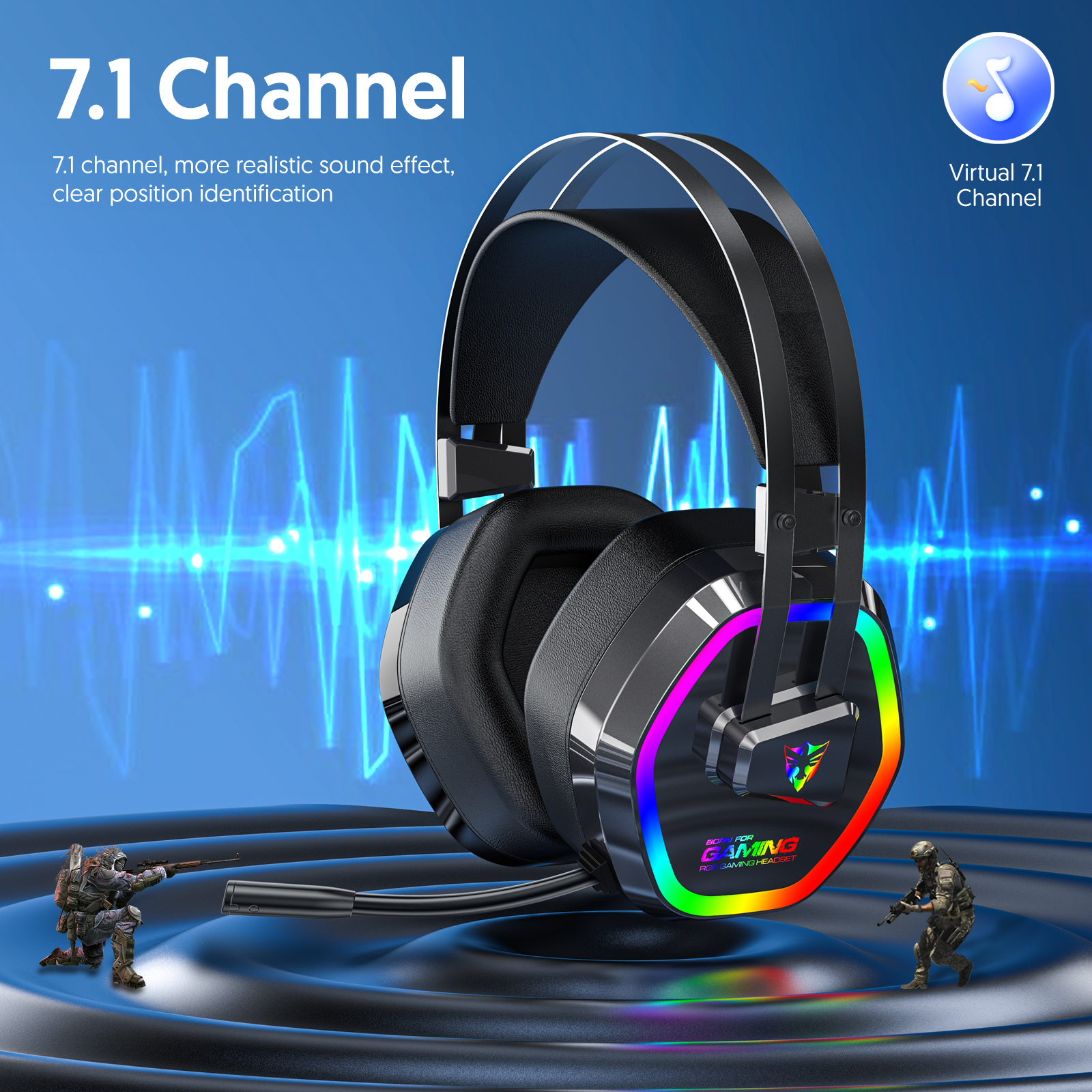 New Unisex Wired Headset For Gaming USB Headset For Noise-Cancelling Gaming In Internet Cafes