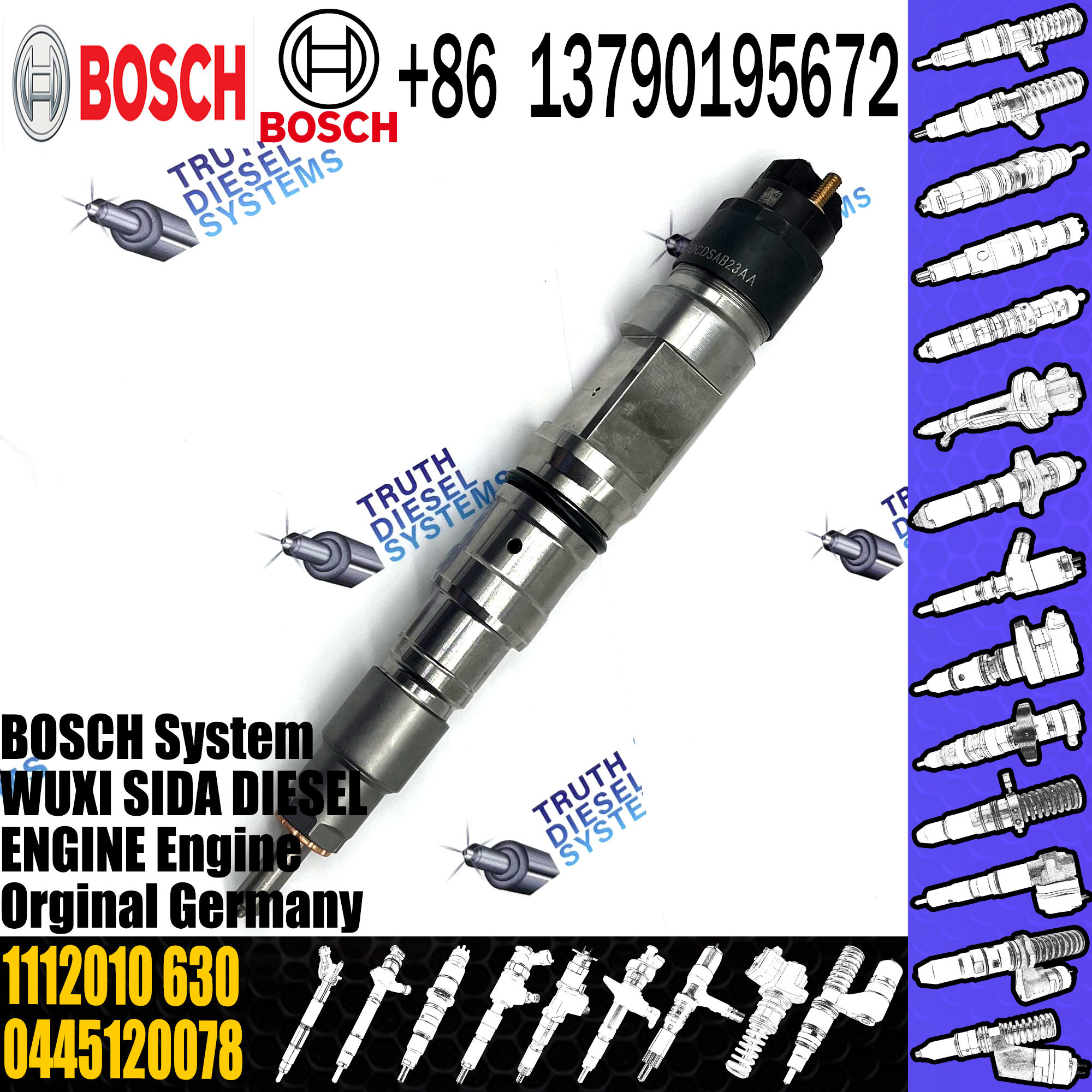 Diesel Common Rail Fuel Injector 0445120070 0445120241 for Cummins 3976631 4930485 5263304 0 445 120 070