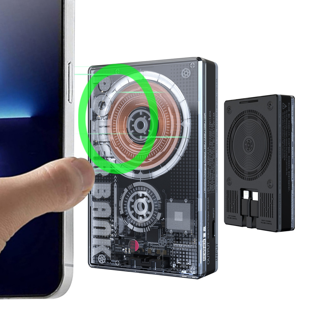 Mini Magnetic Wireless Power bank Charger Transparent 5000mah 10000mah
