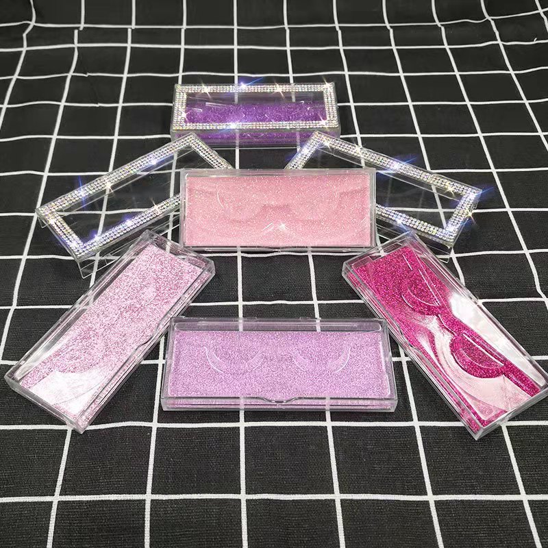 Custom Recyclable Glitter Flip Eyelash Paper Packaging Box hot foil