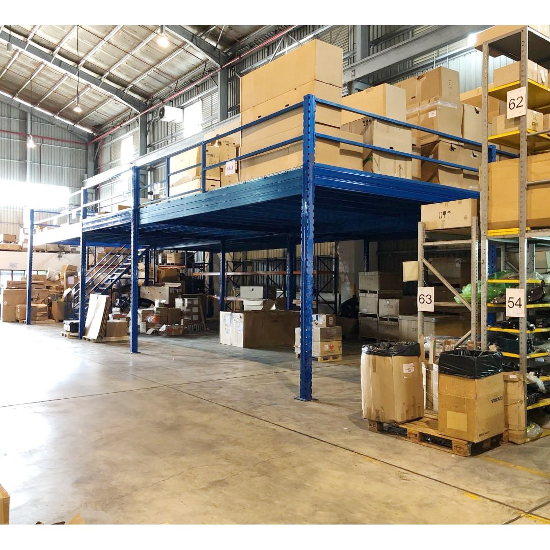 Integrated Stationary Warehouse Storage Racking System Mezzanine Platform with Steel Stair