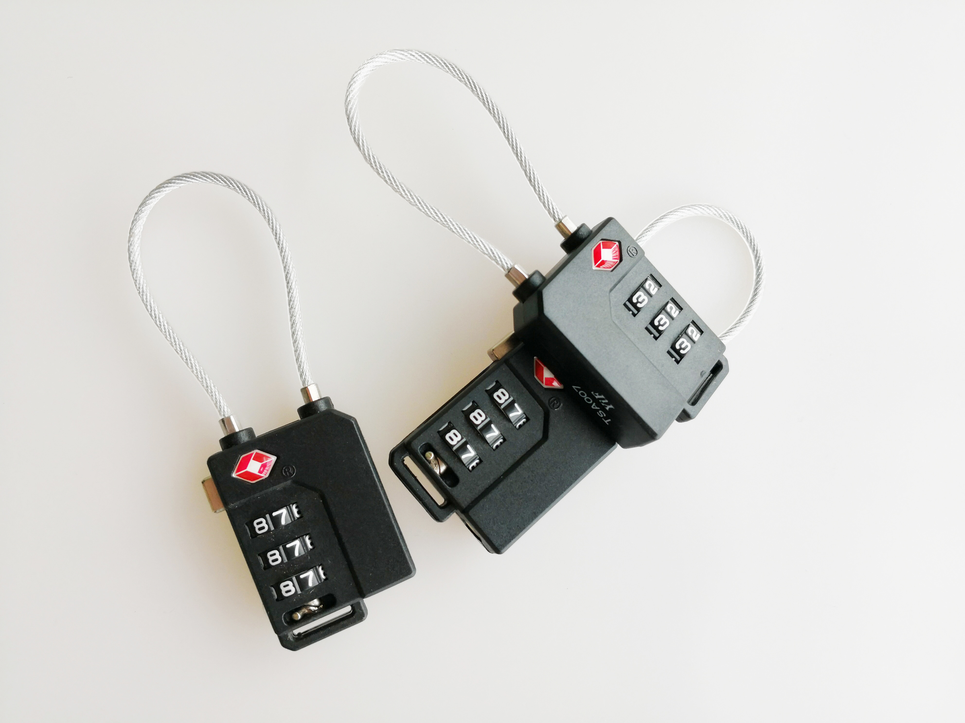 Zinc Alloy TSA Cable Lock / TSA 320 3 Number Combination Cable Lock 80g