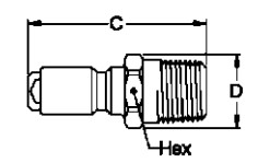 1/8 Nominal Use with compressed air, gases and liquids Brass Pneumatic Quick Coupling