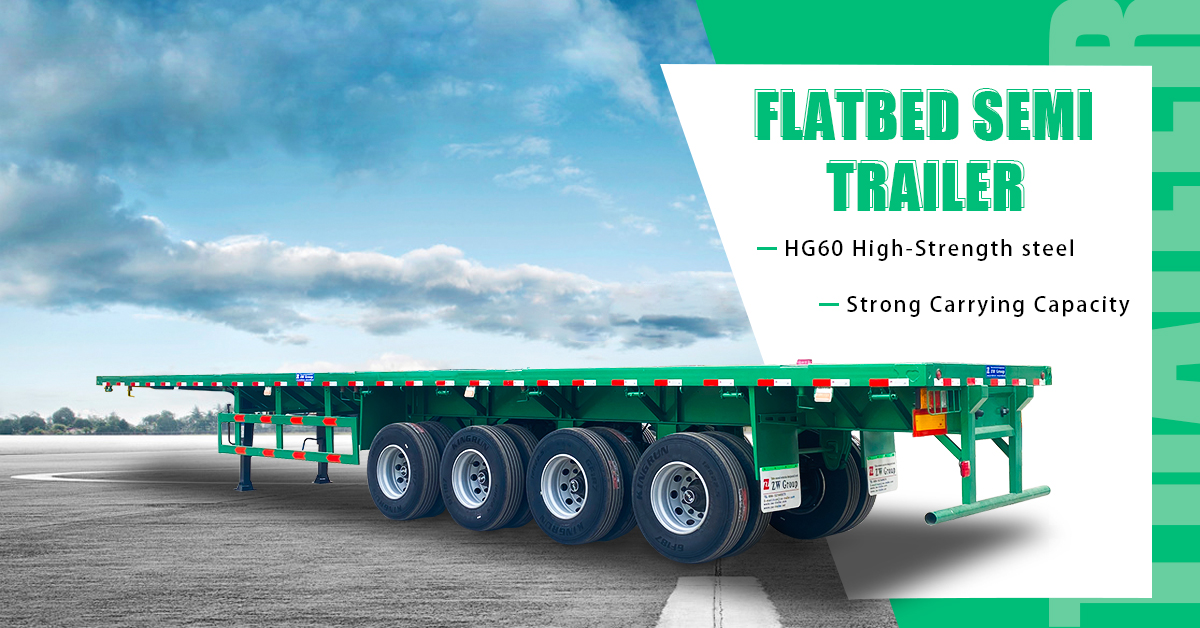 40ft 3 And 4axles 48ft 53ft Platform Flatbed Container Semi Trailer With Tractor Steel Floor 3-5mm Diamond Plate