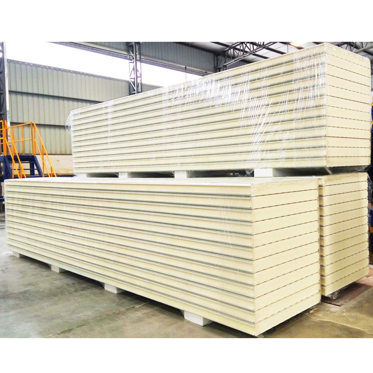 200mm Polyurethane Foam Sandwich Wall Panel Lightweight Prefab House Material