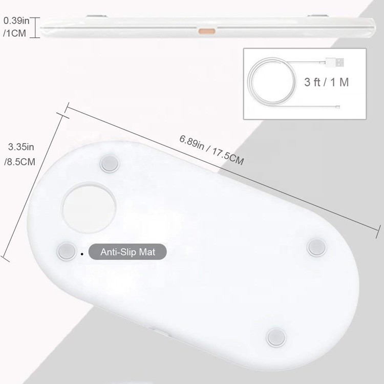 Ultra Slim ABS 10W Qi 3 In 1 Fast Wireless Charger