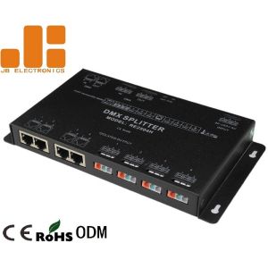 Four Channels Output DMX Signal Splitter With RJ45 / Screwless Terminal