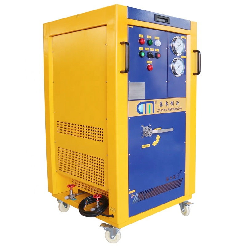 2HP air cooling oil less refrigerant recovery charging machine ac service gas recovery pump R410a charging equipment