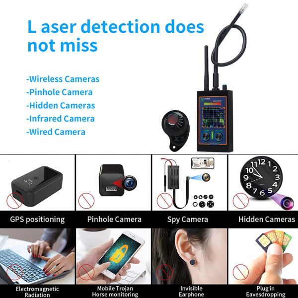 1MHz - 12GHz RF Signal Detector For Wireless Audio Bug And GPS Camera Detection In Aluminum Alloy