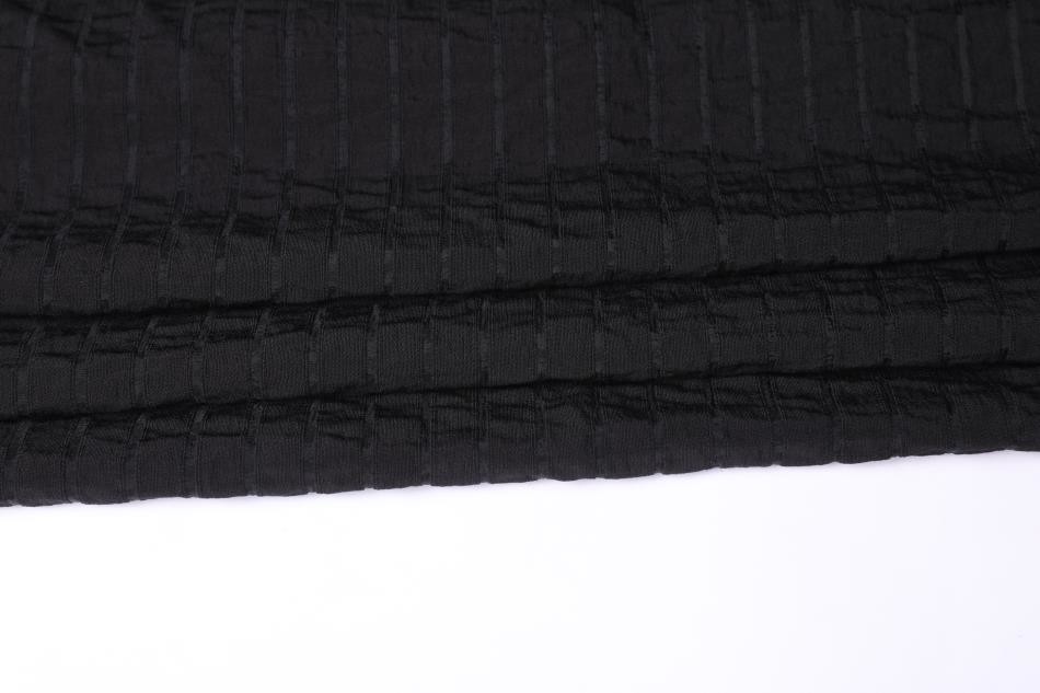 Stripe Style 90gsm Polyester Chiffon Fabric Black 75Dx75D