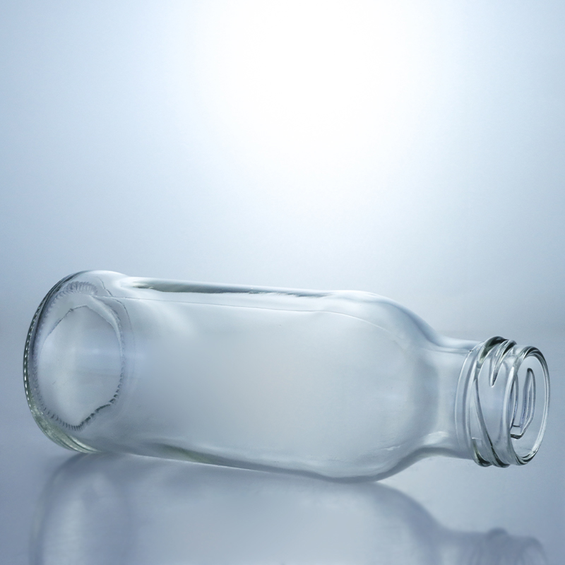 Custom Capacity Juice Milk Ketchup Salad Chili Sauce Glass Bottle with Metal Lid Decal