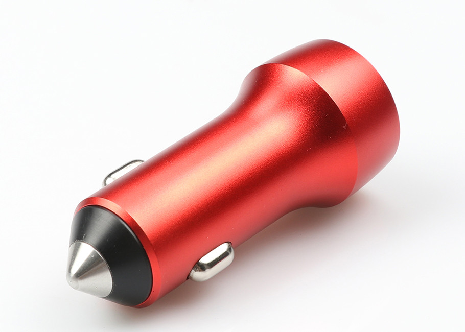 All Metal Aluminum Alloy 3.1A Car Phone Charger , Dual Usb Port Cell Phone Car Charger