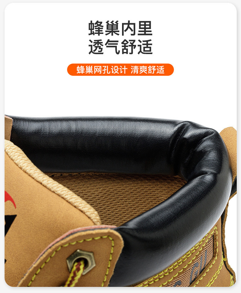 Black Microfiber Leather Safety Boots Beef Tendon Sole Work Shoes For Men