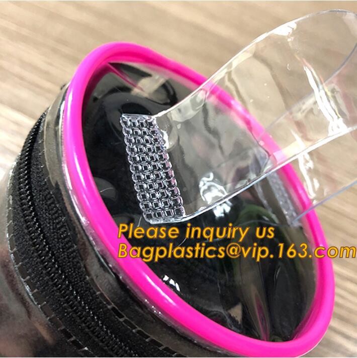 Factory Custom made Environmental PVC clear packaging toy storage handle bag,plastic tote packaging bag with handles fro