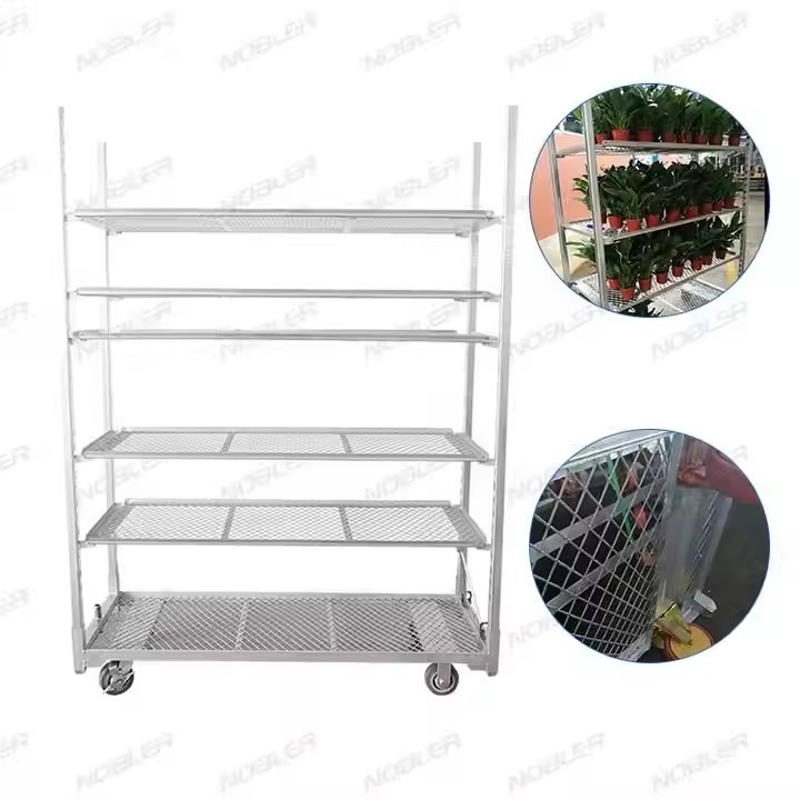 Hot Galvanized Metal Farmers Dutch Flower Trolley For Display