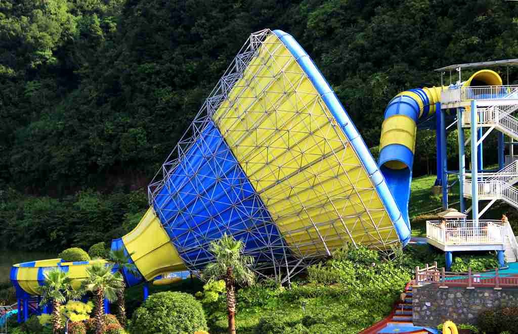 Custom Outdoor Fiberglass Tornado Water Slide For Adults , 14.6m Platform Height