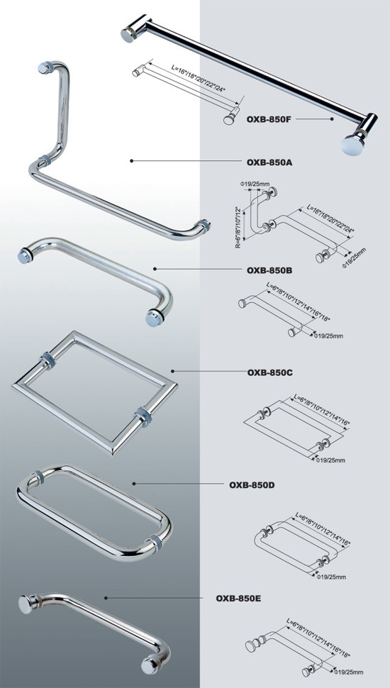 Frameless Single Tempered Glass Door SS Hinge Swing Clear Glass Shower Doors