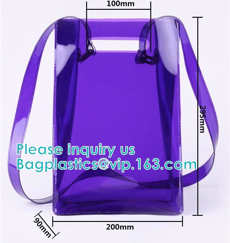 Backpack bag, Shoulder bag,Promotional Waterproof CosmetiClear Vinyl Bags With Handles Clear Makeup Set PVC Zipper Bag,