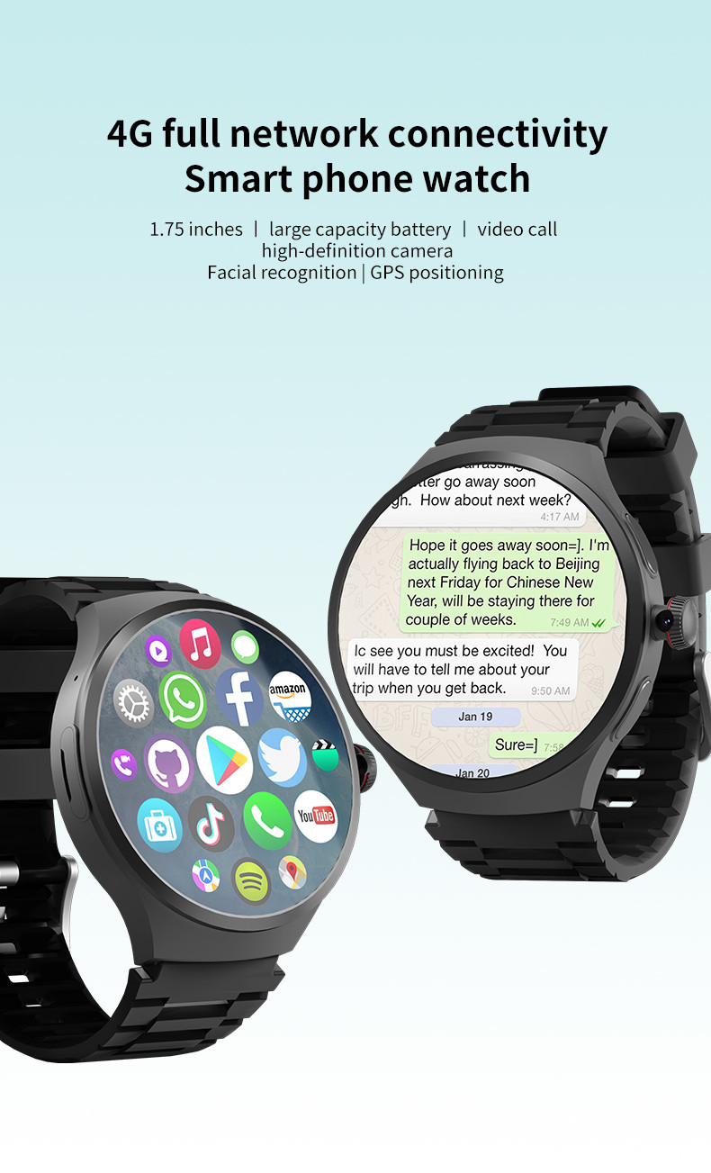 2025 NEW VP50 Smartwatch 4g/5g Sim Card Android 10.0 System 180° Pull Out Camera