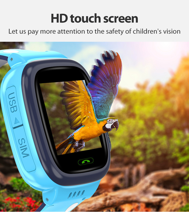 1.44"TFT Wifi SOS Children Sim Card Smart Watch 680mAh Fall Detection Bracelet Wristband