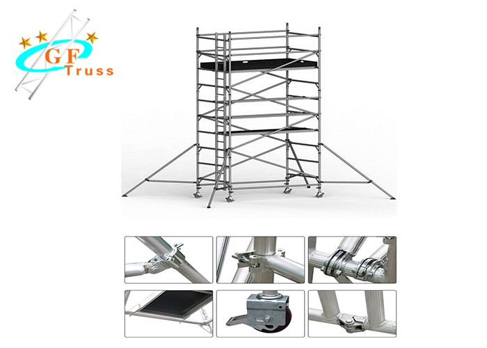 Lightweight Aluminium Scaffold Tower 8m For House Building With Wheels