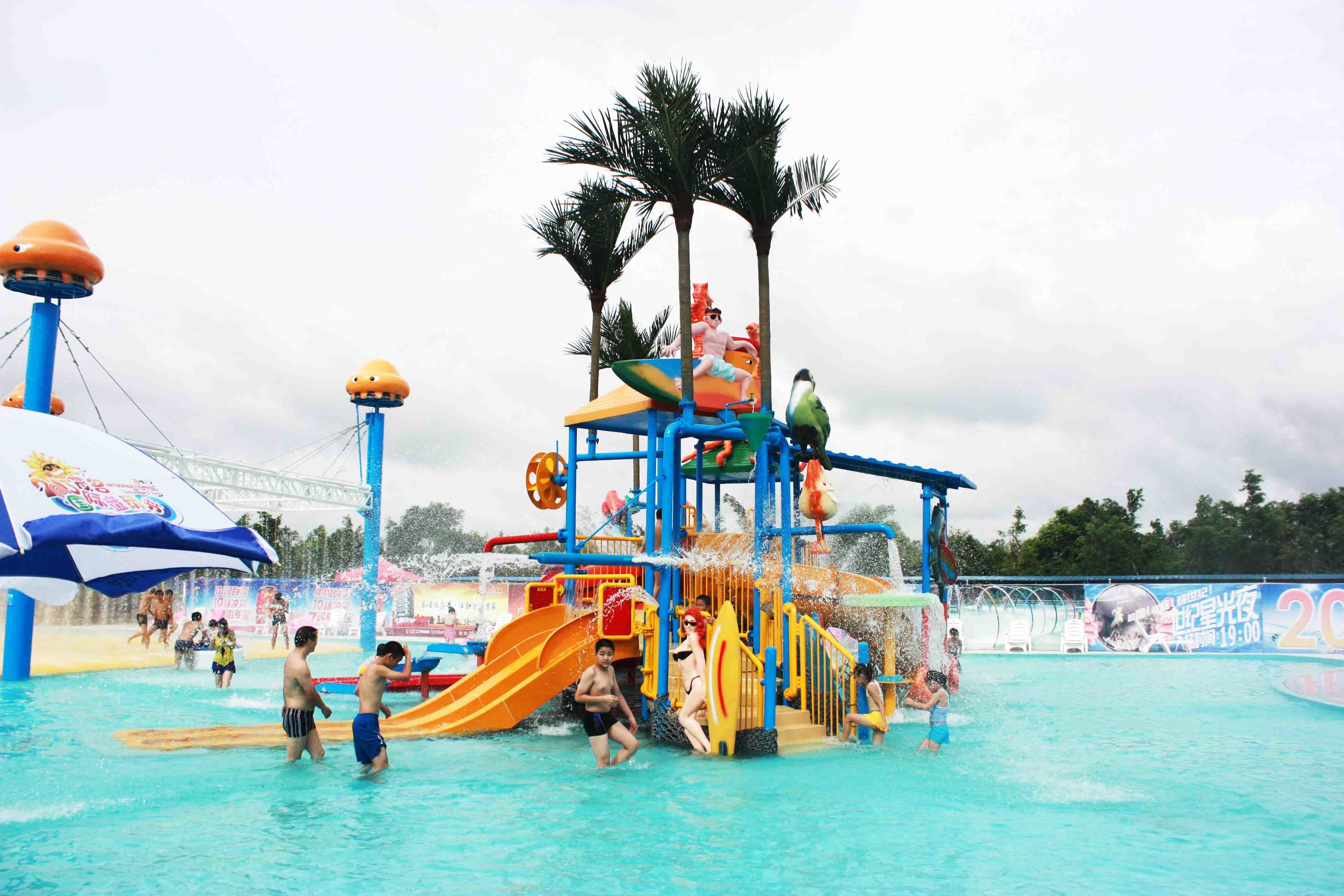 Fiberglass Kids' Water Playground inside water parks with water pump / Customized Water Slide