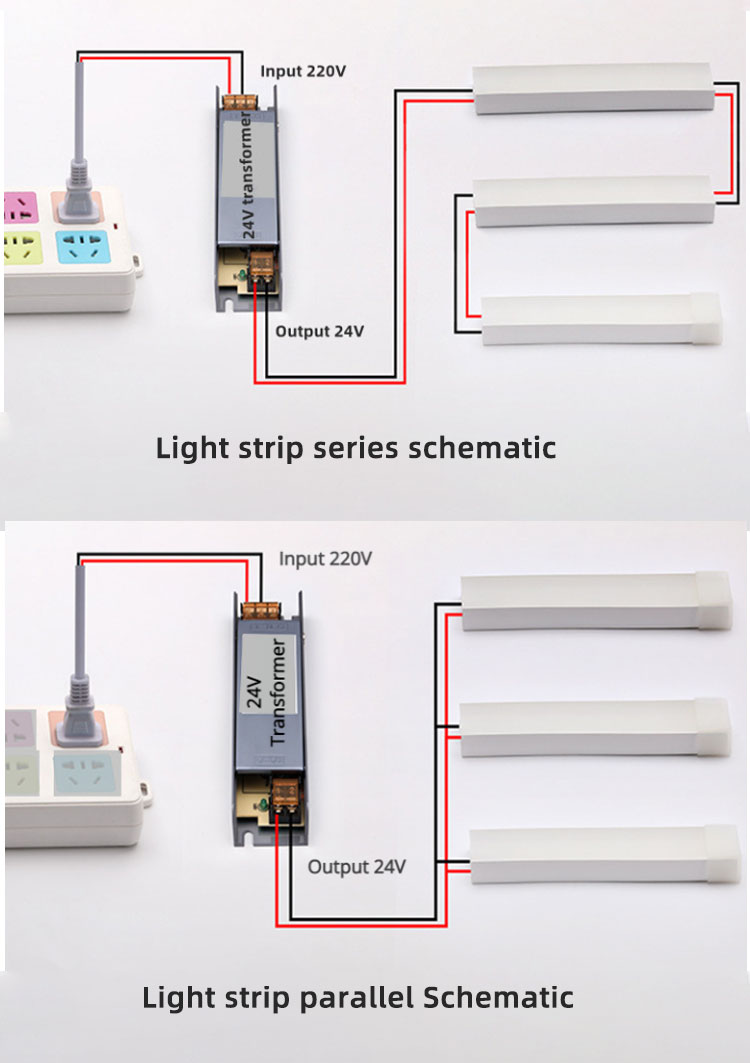 80LM/W Flexible Silicone Led Strip 8x16mm 24V Silicone Led Neon Rope Light