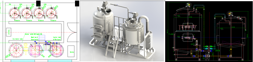Stainless steel 500L beer brewing equipment micro brewery plant for sale