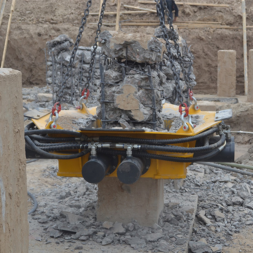 APIE Hydraulic Pile Head Breaker Max Cylinder Stroke 135mm Square Concrete For Construction