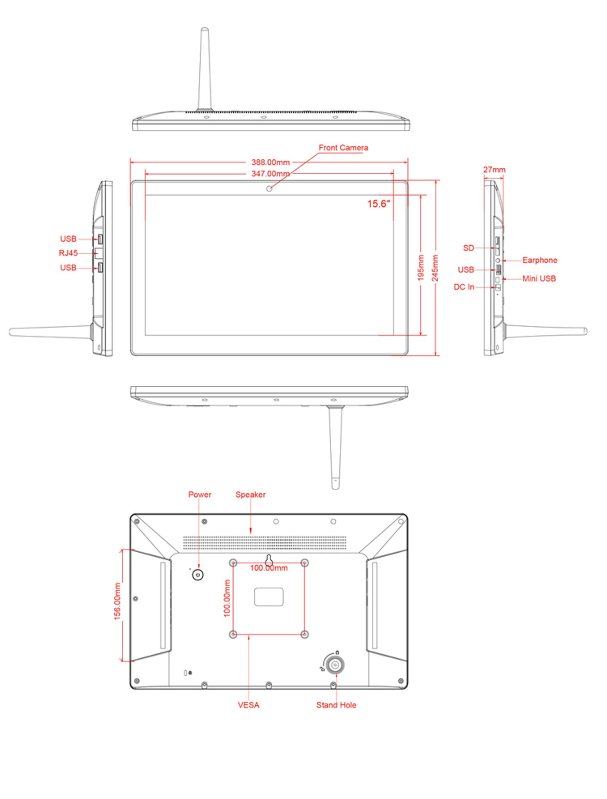 1920*1080 17.3 Inch All In One Android Tablet FHD Treadmill Touch Screen Tablet