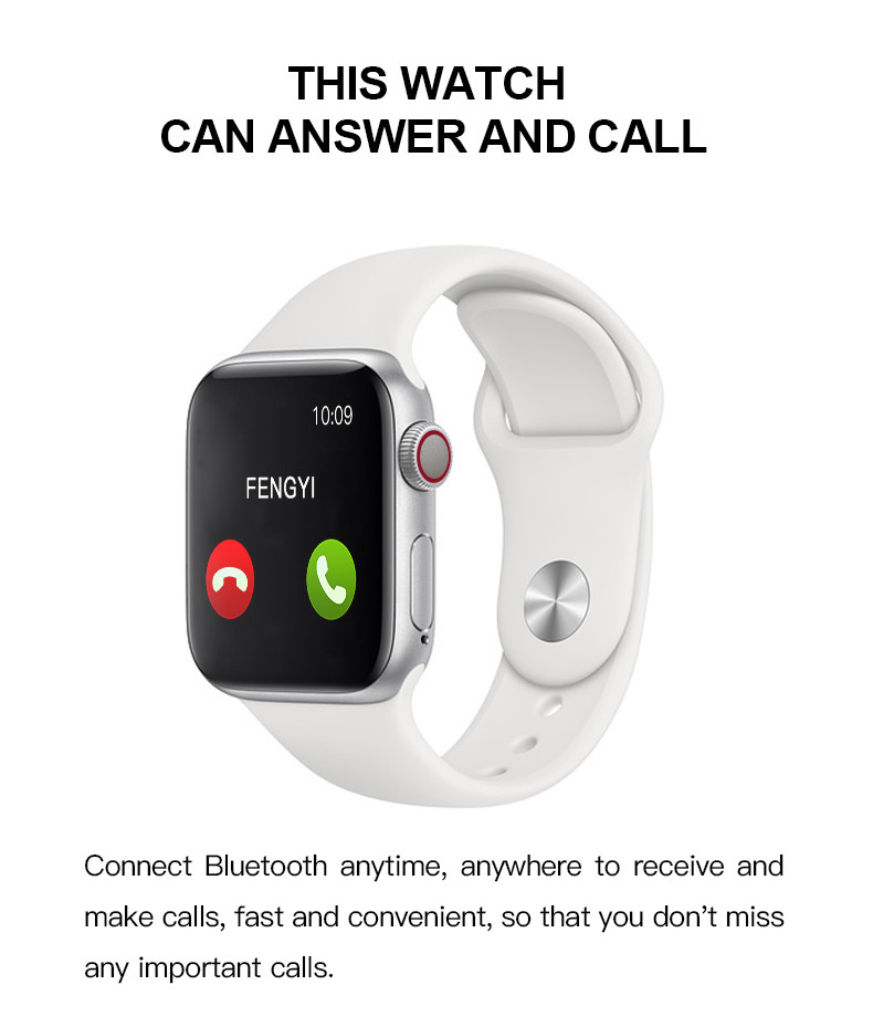 2020 Smart Watch T500 Strap Call Music Player 44MM For Apple IOS Android Phone PK IWO Watch SmartWatch Women Man FK88