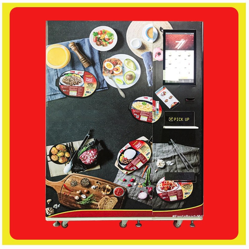 Station Hot Food Display Fast Food Box Lunch Vending Machine With SDK