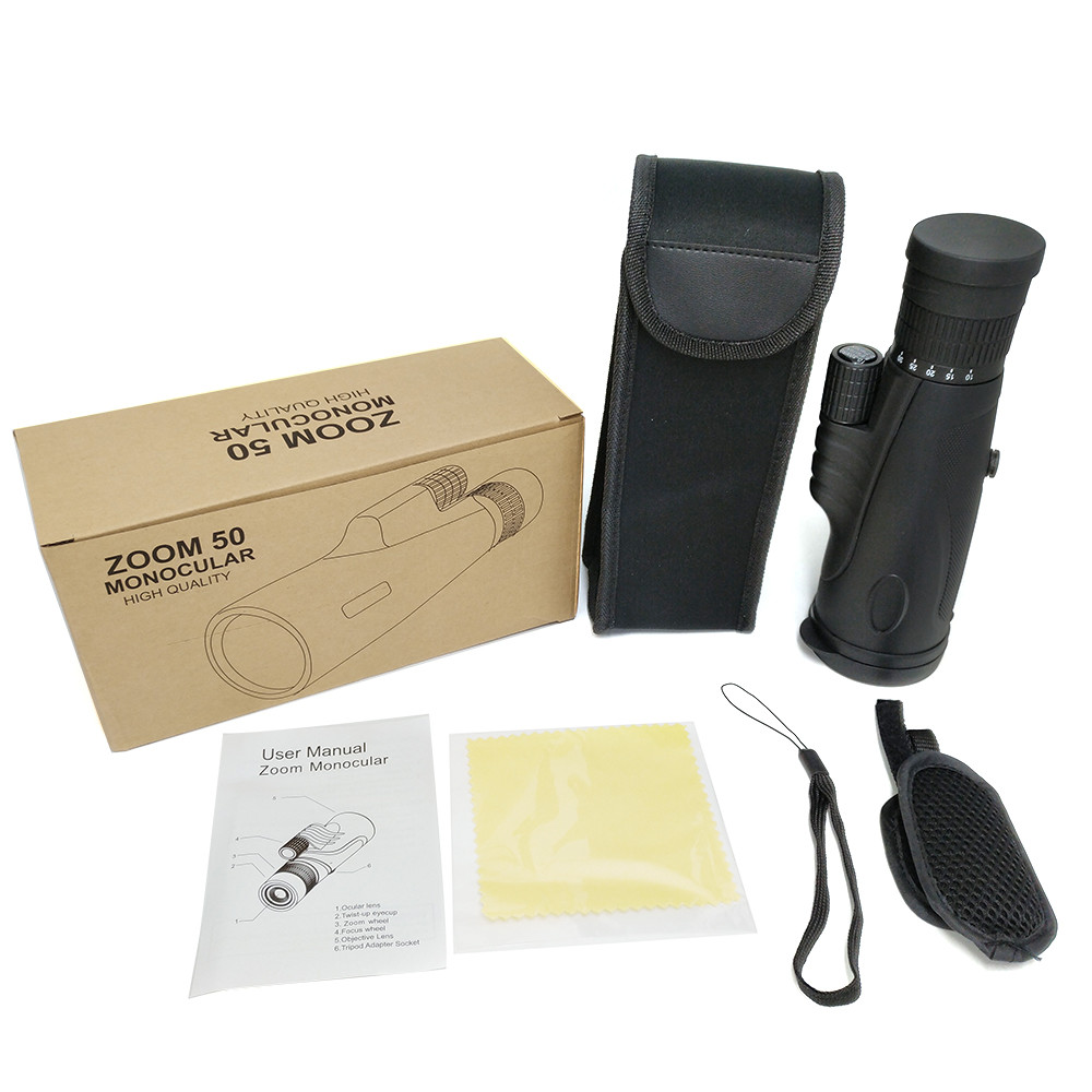 10-30X50mm Zoom Monocular With Bak4 Prism Dual Focus High Power