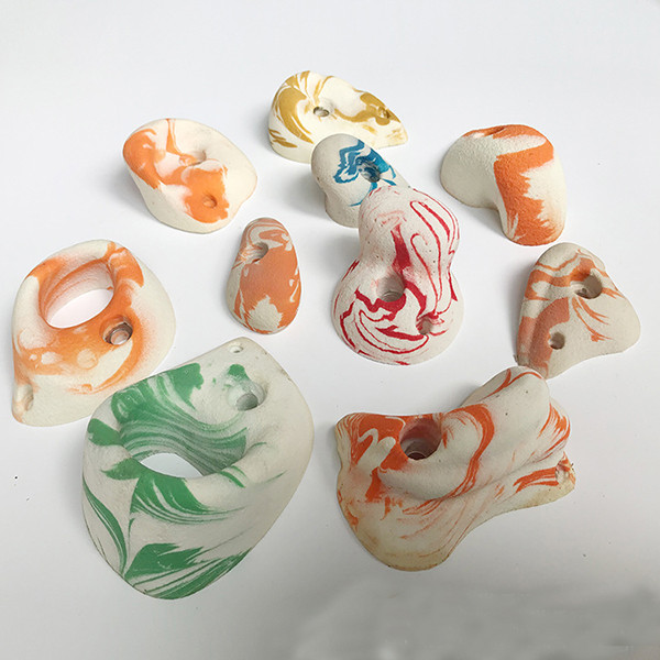 Anti Fire Kids Playground Parts , Colorful Resin Climbing Holds
