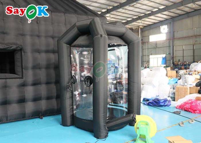 0.44mm PVC Inflatable Cash Cube Booth Black Cash Cube Quick Inflated Machine Money Grab Catch For Promotion Events