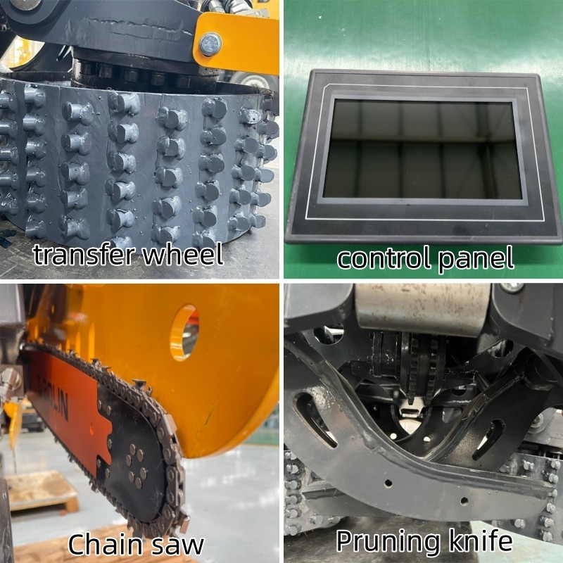 Yellow Automatic Mini Wood Cutter Machine Construction Equipment Accessories
