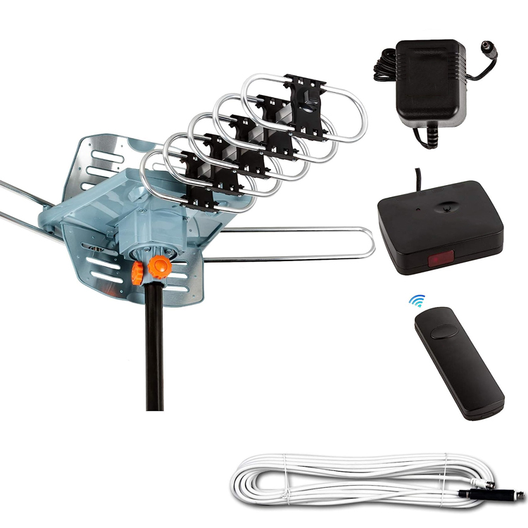 Aluminum Plastic High Gain 360 Degree Uhf 4k Dvb T2 Temote Control Outdoor Hd Tv Antenna