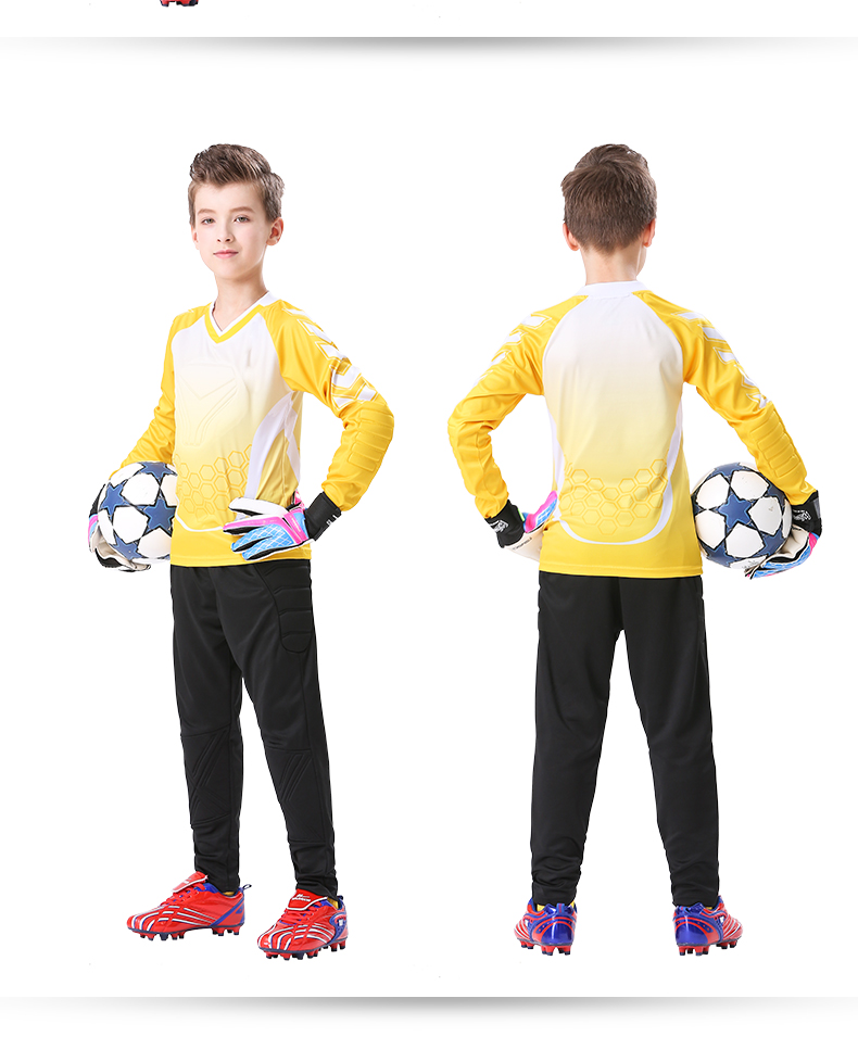 Football goalkeeper uniform Children's anti-collision goalkeeper suit Customized set boys' thickened primary school jersey