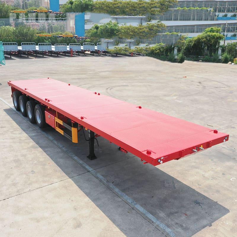 CIMC cheap 3 axles high Steel Cargo Hot Sale 20ft 40ft Container Chassis with lock Low Flat Deck transport Flatbed Semi Trailer