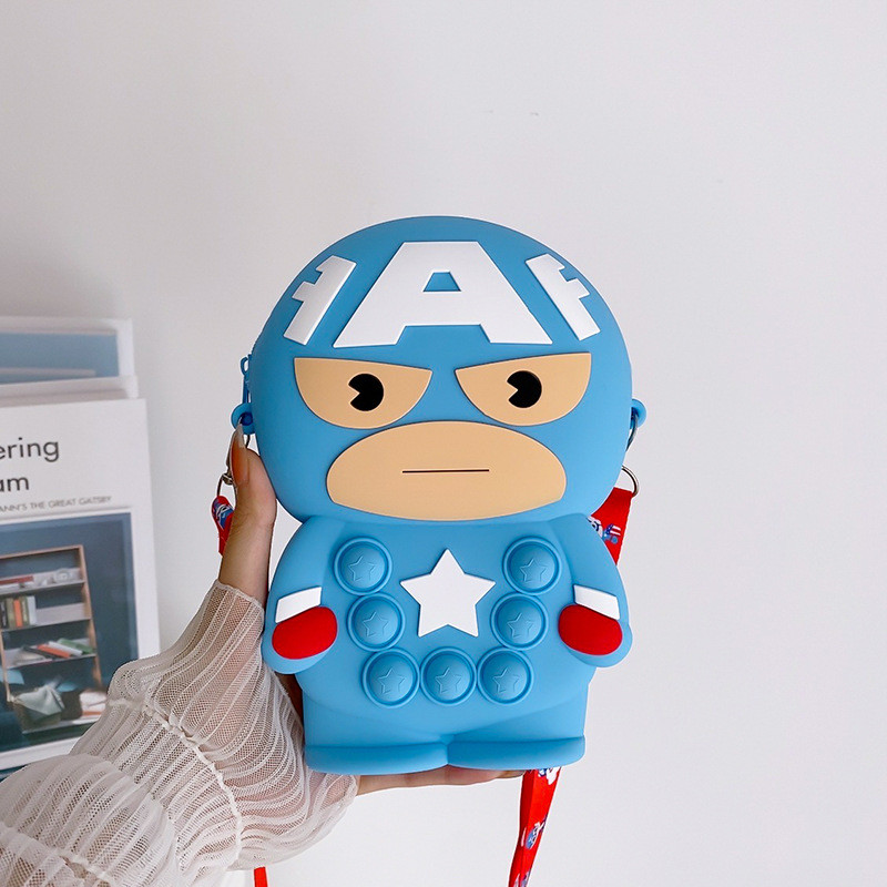Superman Silicone Coin Bag For Pencils Crossbody Shoulder Bag For Boys Pop Purse Bag Christmas Birthday Gift Coin Wallet