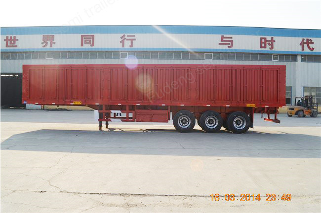 12.5 m steel tri axles box semi trailer transport engine waterproof