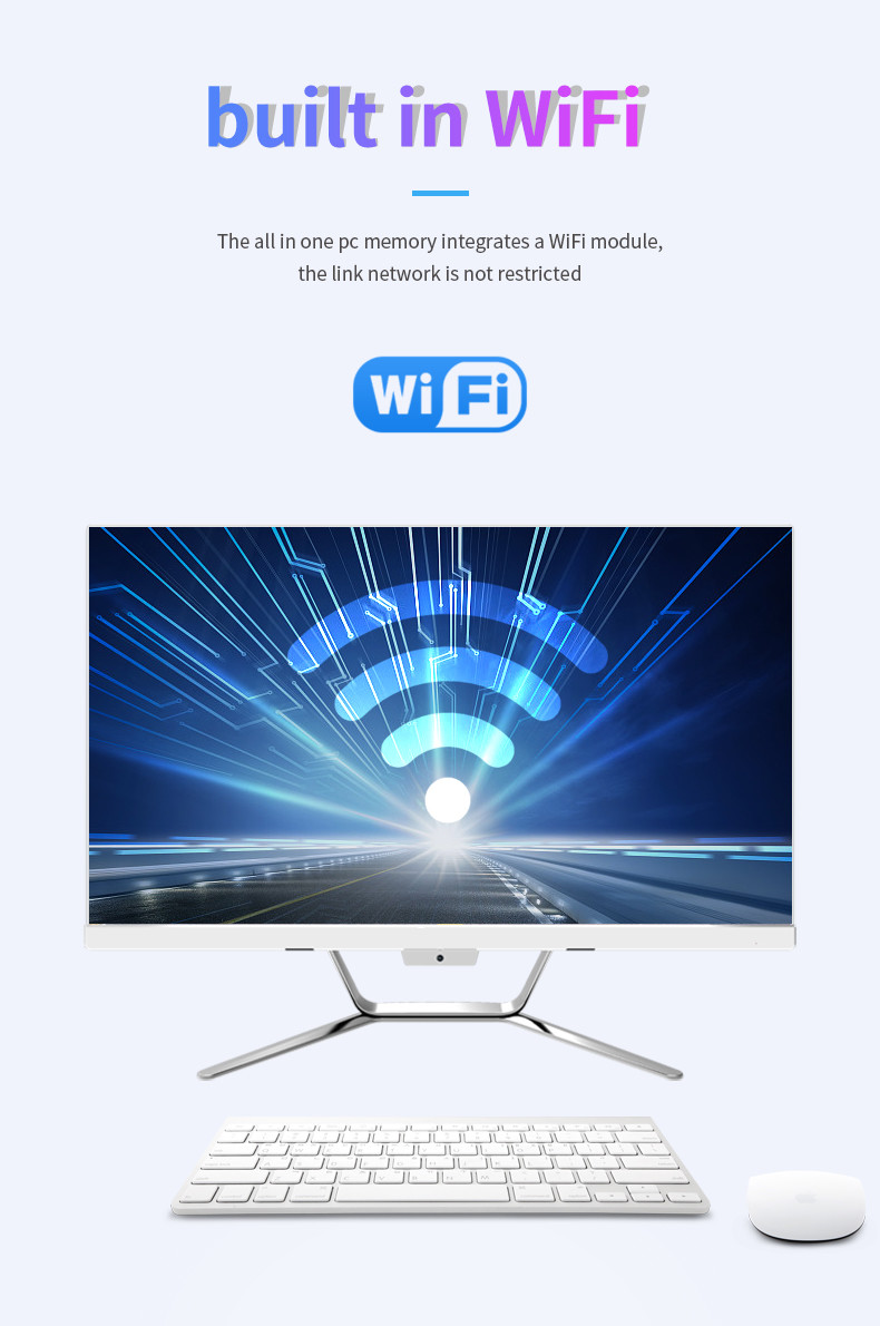 AIO 21.5inch CPU I7 10700 Desktop Mini PC With Camera For Students Home