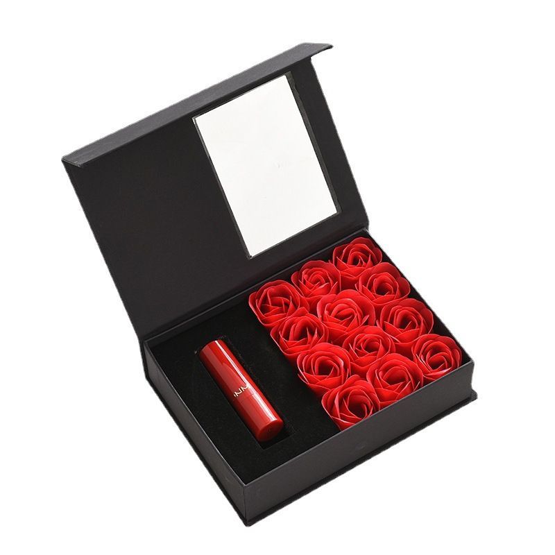 Elegant Black Color Custom Logo Printing Rigid Cardboard Jewelry Flower Gift Packaging Box