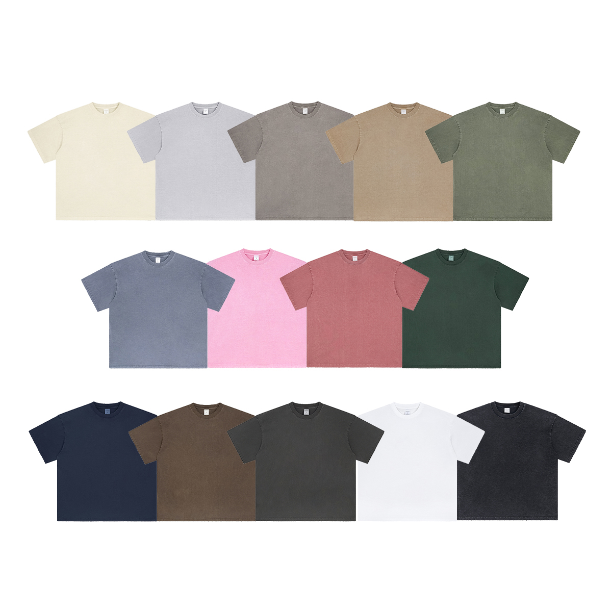 Acid Vintage Washed 250g Men's T-shirts Distressed Heavyweight Blank Oversized T-shirt