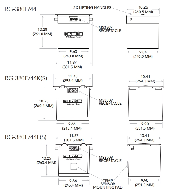 RG-380E 44 Series Concorde Aircraft Spare Parts Premium Lead Acid Batteries