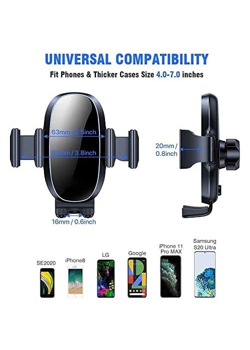 Adjustable Car Dashboard Phone Mount 360 Rotation 3.8inch width